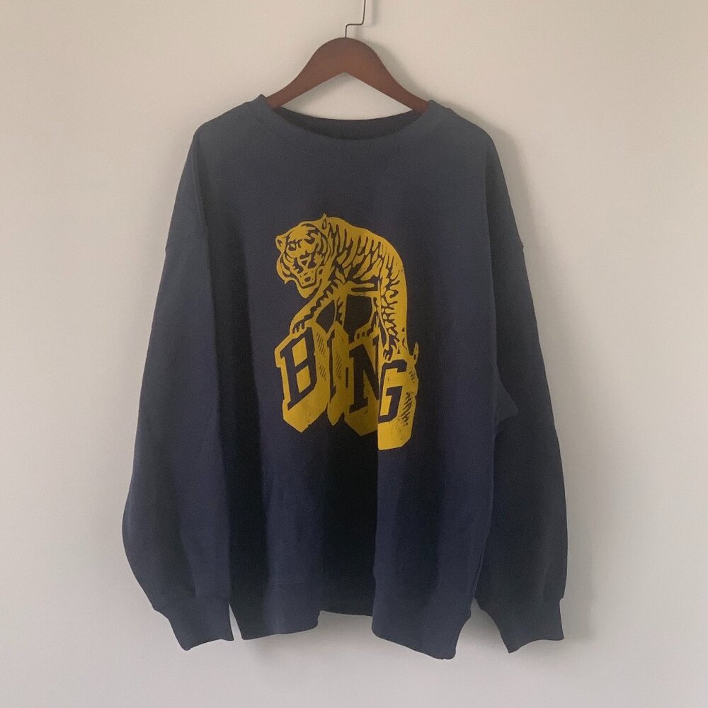 Anine Bing Navy Sweatshirt with Mustard Graphic - Picture 2 of 7
